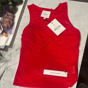 Women's Red Sleeveless Top